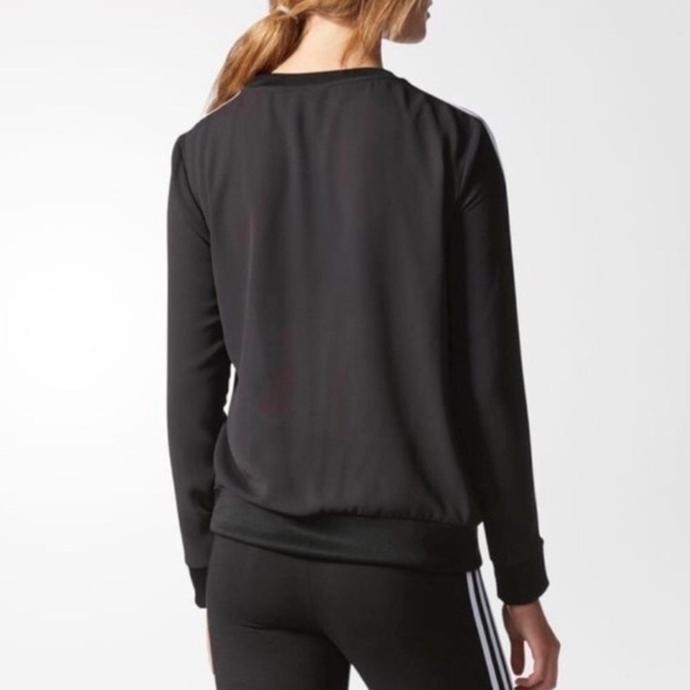 Adidas Originals Three Stripe Chiffon Sweatshirt Size 8 - Picture 2 of 11